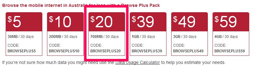 Telstra data packs on prepaid