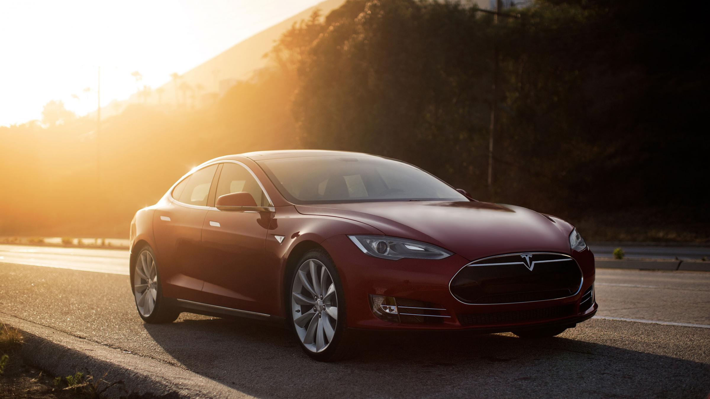 The Tesla Model S on the road