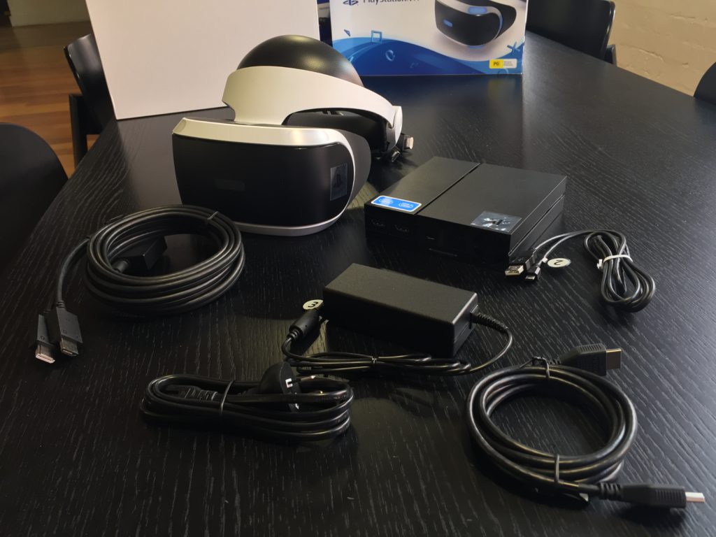 The contents of the PSVR box