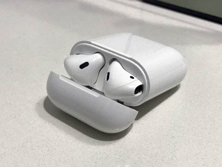 AirPods in their charging case